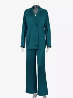 Satin Suit Blazer And Pants Spring Two Piece Co-ord Set For Women 2026