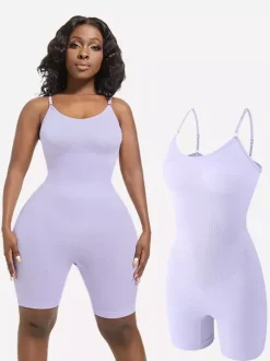 Seamless Spaghetti Strap Mid Thigh Body Shaper Bodysuit
