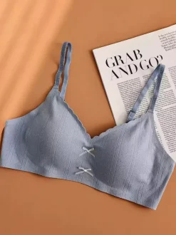 Seamless Wireless Bra Comfort Soft Bralette With Scalloped Edge