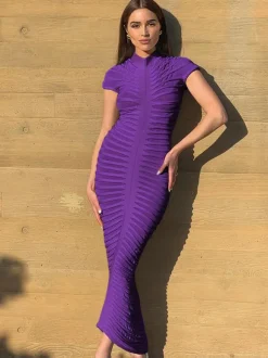 See Through Bodycon Dress Short Sleeve Ruched Night Out Maxi Dresses