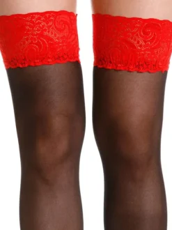 Semi-sheer Two-Tone Nylon Split Color Thigh-High