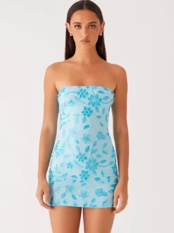 Sequin Floral Strapless Mini Dress For Women - Elegant Bodycon Slim Fit Tube Dress - Summer Cocktail Night Out 2026