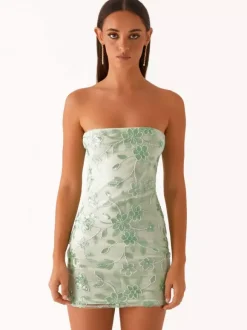 Sequin Floral Strapless Mini Dress For Women - Elegant Bodycon Slim Fit Tube Dress - Summer Cocktail Night Out 2026
