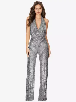 Sequin Jumpsuit Semi Formal Sleeveless Club Nightwear For Women