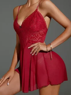 Sexy Daily Casual Lace Black Babydolls & Chemises