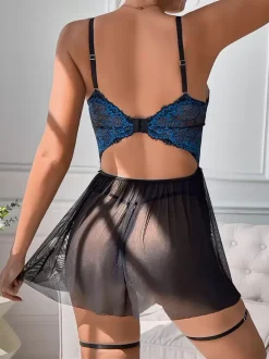 Sexy Daily Casual Lace Semi-Sheer Red Babydolls & Chemises
