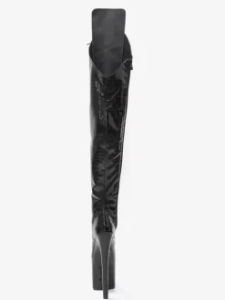 Sexy High Heel Boots Round Toe Zipper Stiletto Heel Pole Dancing Black Thigh High Boots Over The Knee Boots