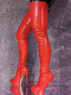 Sexy Thigh High Boots Round Toe Stiletto Heel Over The Knee Boots