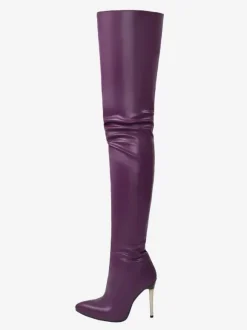 Sexy High Heel Boots Pointed Toe Stiletto Heel Ball Blue Thigh High Boots Over The Knee Boots