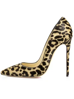 Sexy Leopard Print Heels Pointed Toe Stiletto High Heel Pumps for Women