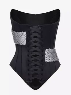 Sexy Rhinestone Hand Corset Top For Women - Sexy Strapless Body Shaper Bustier - Summer Party Clubwear 2026