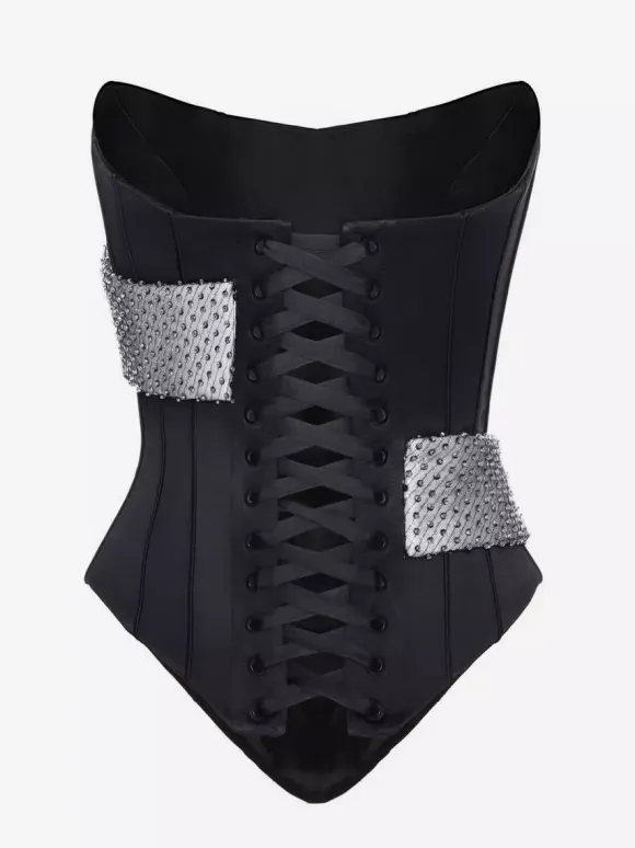 Sexy Rhinestone Hand Corset Top For Women - Sexy Strapless Body Shaper Bustier - Summer Party Clubwear 2026