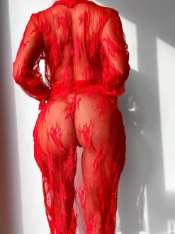 Sexy Robe Sleepwear For Woman Black Sheer Hot Lingerie