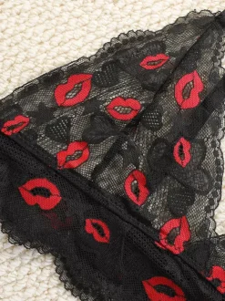 Sheer Lingerie Cut Out Two-Tone Sexy Black 2-Piece Bra Panty Sets