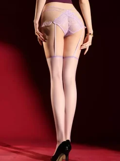 Sheer Lingerie Hosiery Pantyhose Lace High Gloss Thigh High Stockings