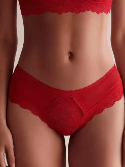 Sheer Mesh Cut Out Strap Design Women Brief Underwear