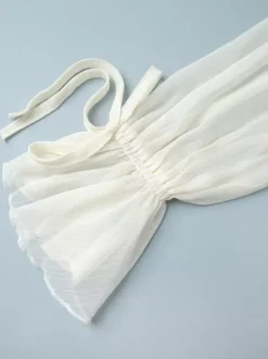 Shirt For Women White Ruffles V-Neck Elegant Long Sleeves Tops