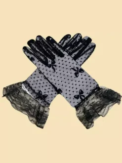 Short Fishing Net Bright Bridal Gloves Wedding Glove Women