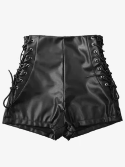 Shorts For Woman PU Leather Casual Bottoms