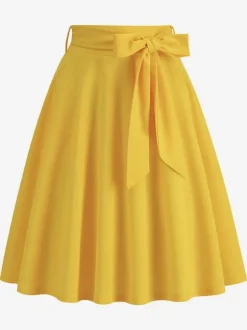 Short Skirt For Women Bows Raised Waist Layered Vintage Bottoms