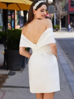 Short Wedding Dress Short Strapless Sleeveless Sheath Bridal Dresses Free Customization