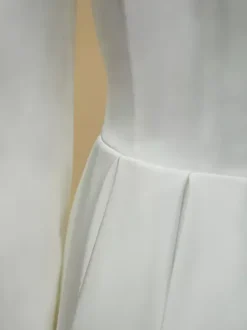 Short Wedding Dress Square Neck Long Sleeves A-Line Short Short Bridal Dress