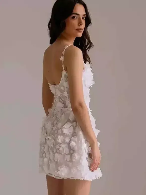 Short Wedding Dress Sweetheart Neck Sleeveless Short Short Bridal Dresses
