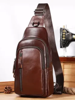 Shoulder Bag Sports Accessories Dark Brown Business Bag For Men