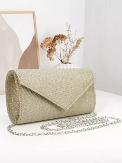 Shoulder Bag With Chain Shiny Evening Handbag For Women 2026