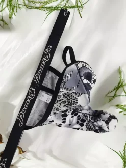 Silver Floral Lace Men Thong Transparent Mesh Pouch Sexy Elastic Underwear