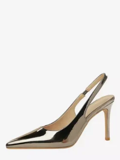 Silver High Heel Pumps Women's Pointed Toe Slip On Pumps