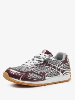 Silver Women's Sneakers Round Toe Lace Up Patchwork Sport Sneakers