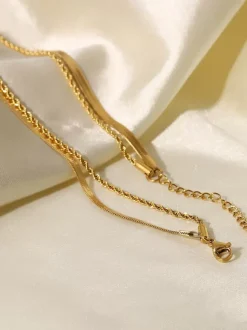 Simple Necklace Layered Stylish Loop Link Necklace