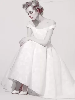 Simple Wedding Dress Polyester Bateau Neck Flowers A-Line Bridal Dresses