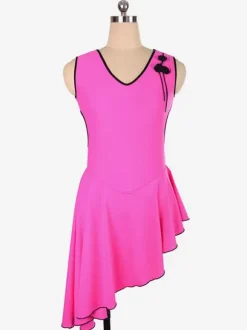 Skating Dress Rose Polyester Bodycon Dance Costumes
