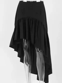 Skirts Black Irregular Short Women's Bottoms