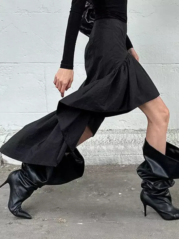 Skirts Black Irregular Short Women's Bottoms