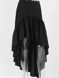 Skirts Black Irregular Short Women's Bottoms