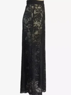 Skirts Black Lace Raised Waist Sexy Sheer Long Women's Bottoms