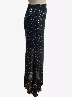 Skirts Black Raised Waist Polka Dot Elegant Long Women's Bottoms