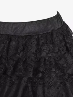 Skirts Black Sexy Irregular Floral Print Fall Knee Length Women's Bottoms