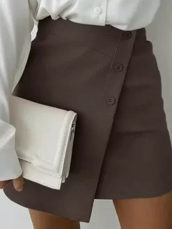Skirts Brown Summer Mini Women's Bottoms