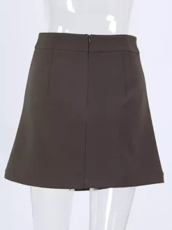 Skirts Brown Summer Mini Women's Bottoms