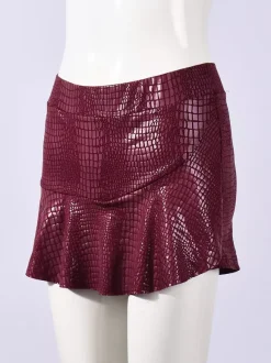 Skirts Burgundy Slim Fit Raised Waist Sexy Mini Women's Bottoms