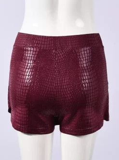 Skirts Burgundy Slim Fit Raised Waist Sexy Mini Women's Bottoms