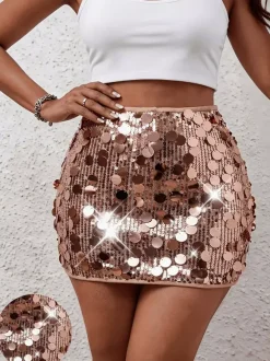 Skirts Nude Slim Fit Raised Waist Blend Sexy Winter Mini Women's Bottoms