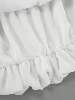 Skirts White Chiffon Elegant Mini Women's Bottoms