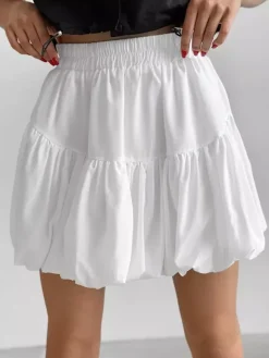 Skirts White Chiffon Elegant Mini Women's Bottoms