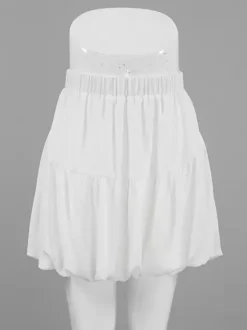 Skirts White Chiffon Elegant Mini Women's Bottoms