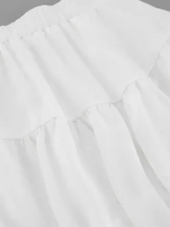 Skirts White Chiffon Elegant Mini Women's Bottoms